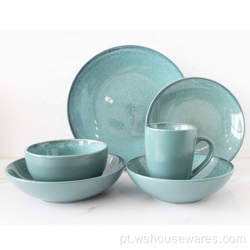 Conjunto de jantar de porcelana reativa de porcelana no estilo ocidental por atacado